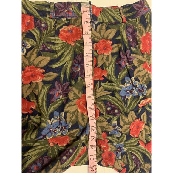 Shorts 14 Bermuda Length Hawaiian Linen Blend Ladies 30 Karen Scott High Rise - Picture 10 of 13